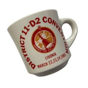 Lions Club Livonia MI 1985 District 11-D2 Convention Coffee Mug Cup Vintage